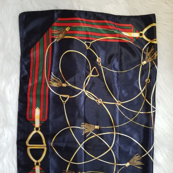 Satin Scarf Blue And Red Color 34 × 34 Inches..... - Picture 8 of 9